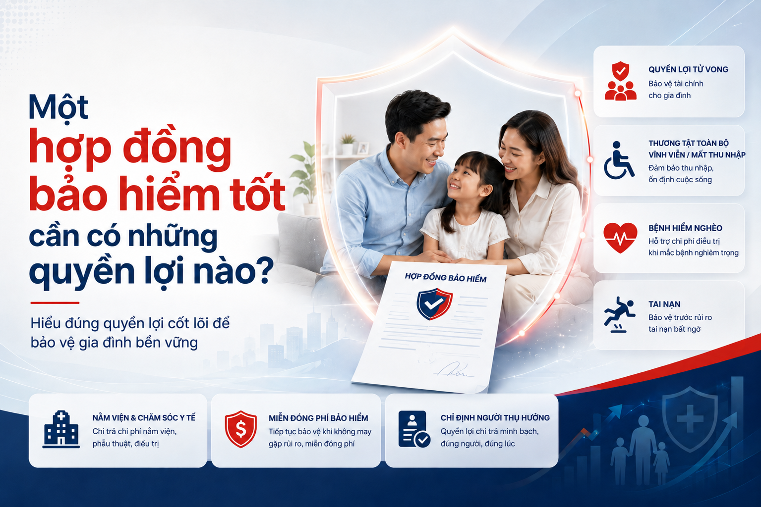 Một hợp đồng bảo hiểm tốt cần có những quyền lợi nào?
